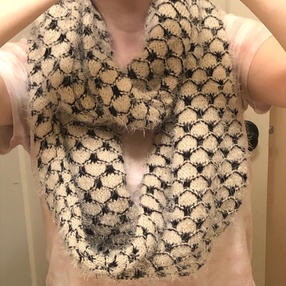 Urban Outfitters Kimchi Blue Cream & Black Scarf
